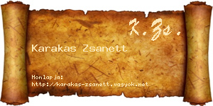 Karakas Zsanett névjegykártya